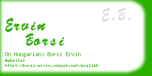 ervin borsi business card